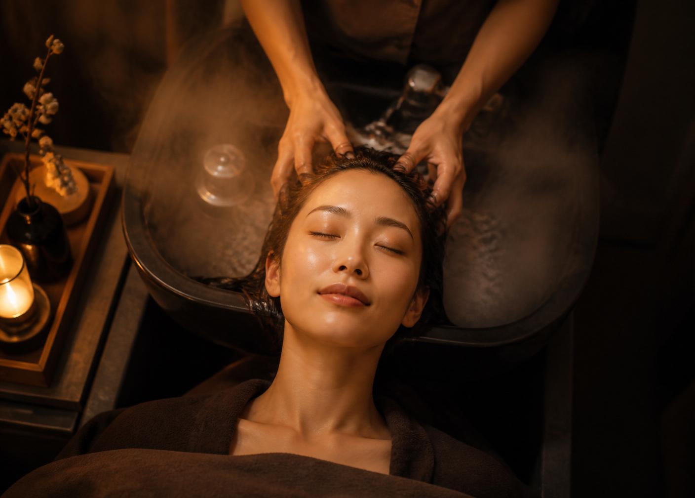 Head spa scalp treatment